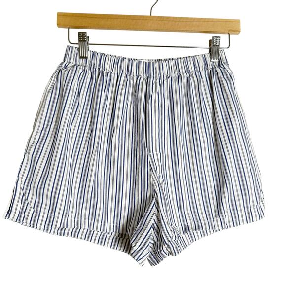 Ronny Kobo Maja Blue White Striped Button Up Top Shorts Set Coastal S - Picture 3 of 15